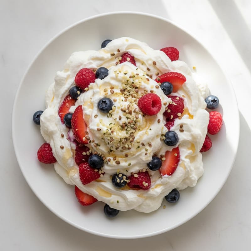 Greek Yogurt Protein Mousse with Mixed Berries