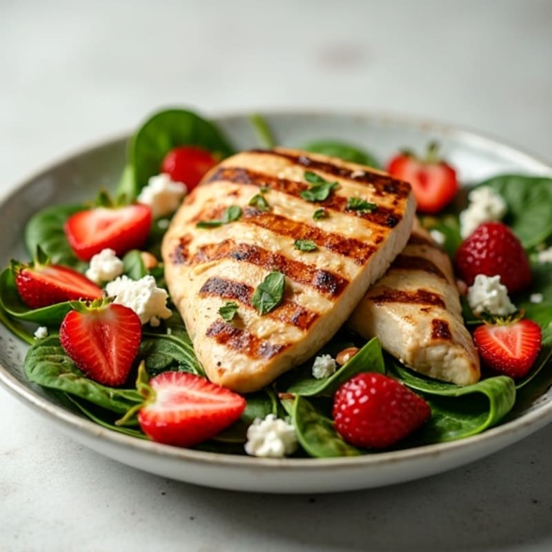 Fresh Strawberry Spinach Chicken Salad