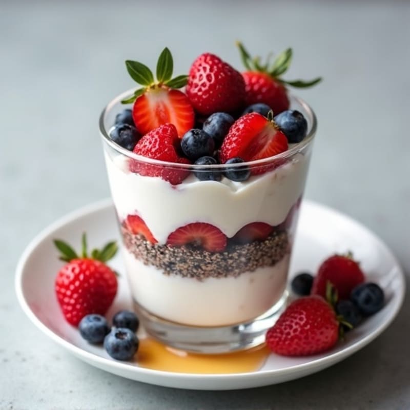 Greek Yogurt Protein Parfait with Mixed Berries