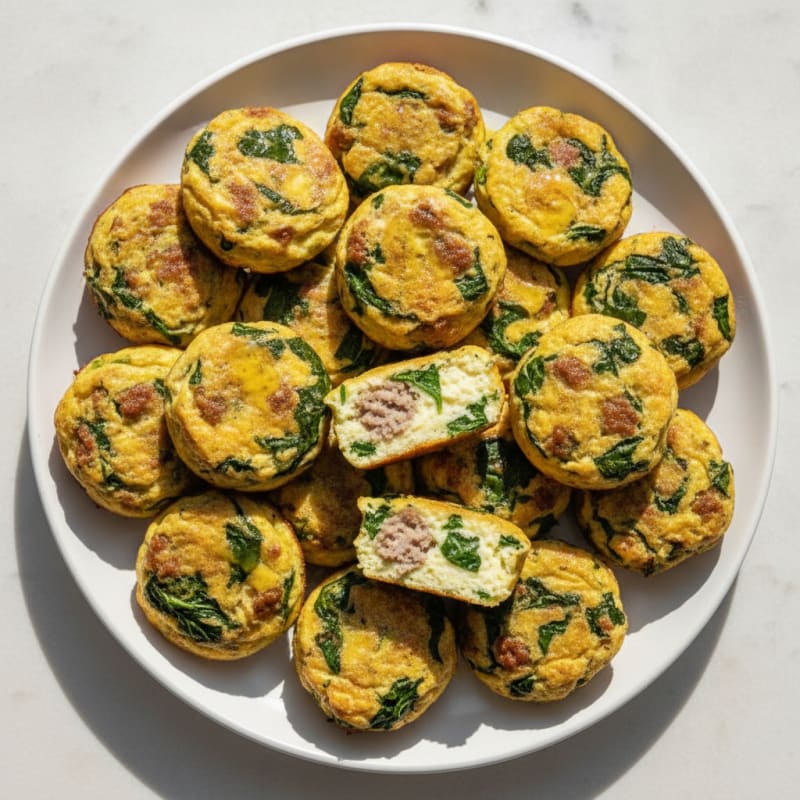 Sausage and Spinach Egg Bites