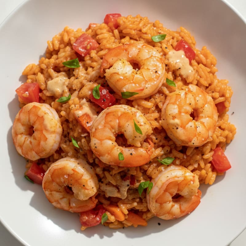 Shrimp with Creamy Tomato Rice