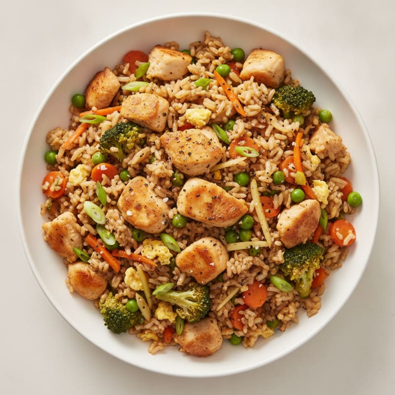 Ginger Chicken Fried Rice with Vegetables