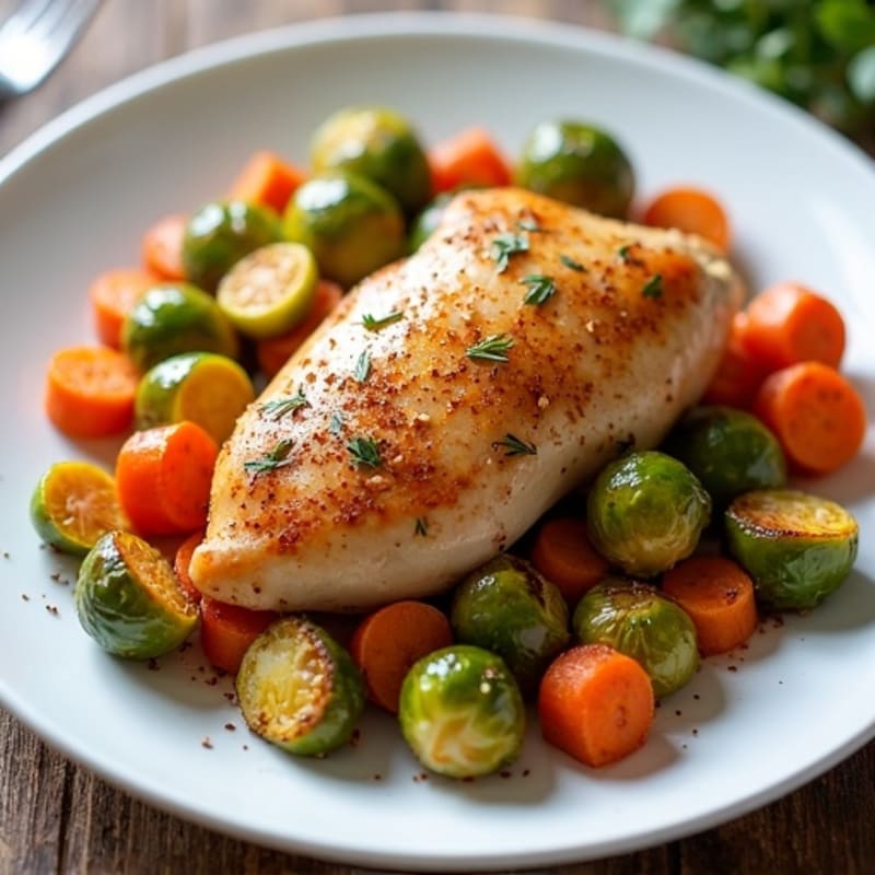 Spiced Lemon-Garlic Roasted Chicken with Crispy Roasted Vegetables