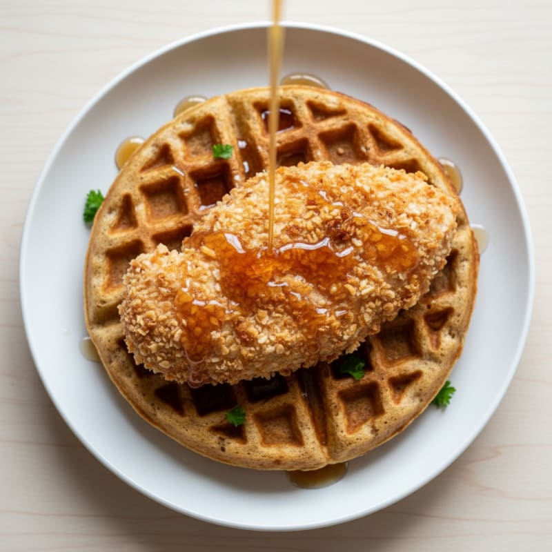Golden Crispy Chicken and Waffles