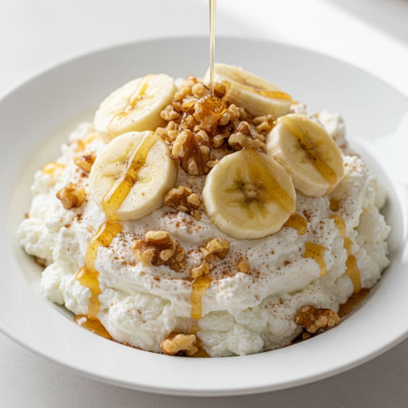Cottage Cheese Protein Mousse with Banana and Walnuts