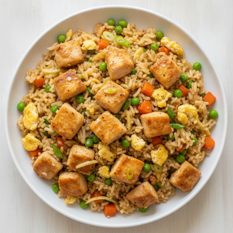Chicken Fried Rice with Sesame-Ginger Sauce