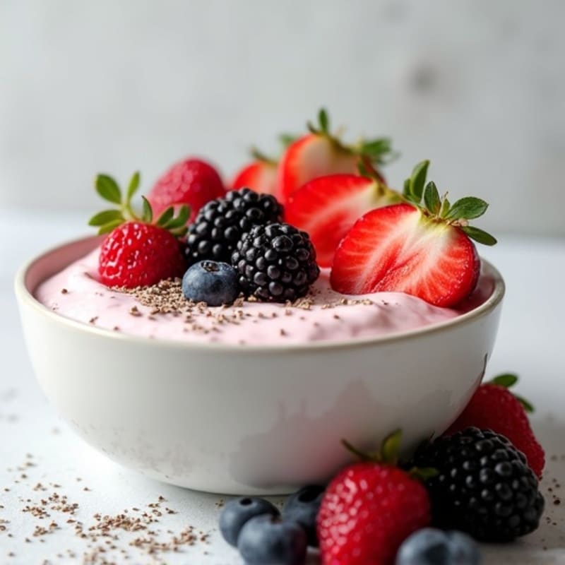 Silky Greek Yogurt Protein Bowl with Mixed Berries