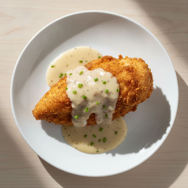 Crispy Buttermilk Fried Chicken with Creamy Gravy