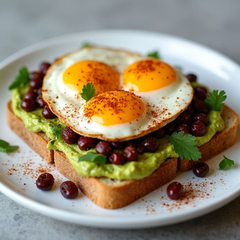 Creamy Avocado Toast with Crispy Black Beans