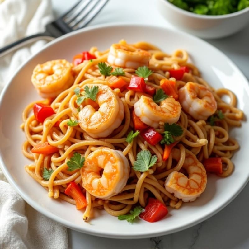 Fresh Shrimp with Tangy Peanut Noodles