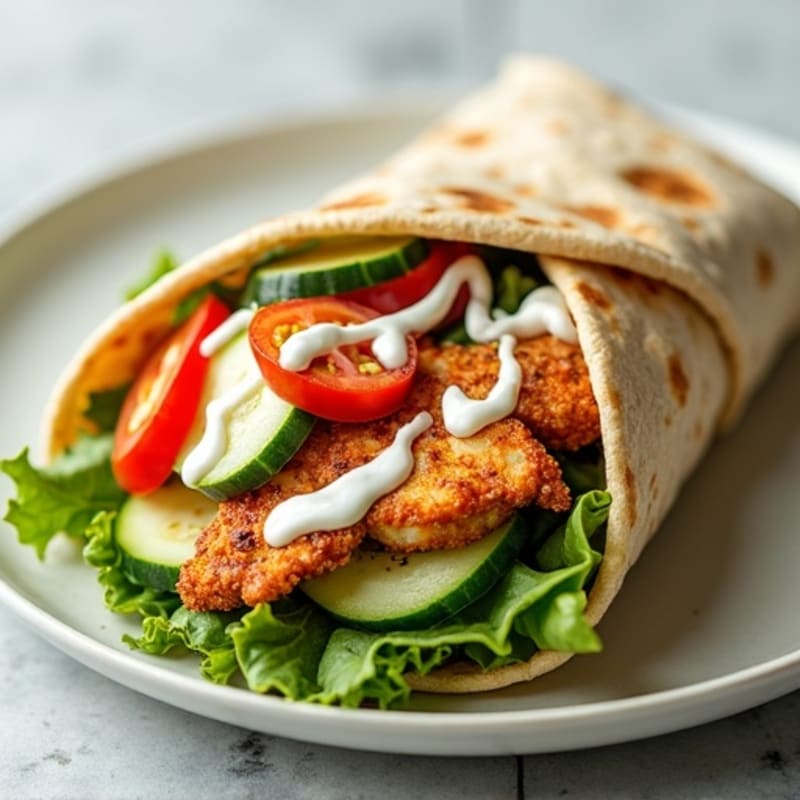 Crispy Grilled Chicken and Fresh Veggie Wrap