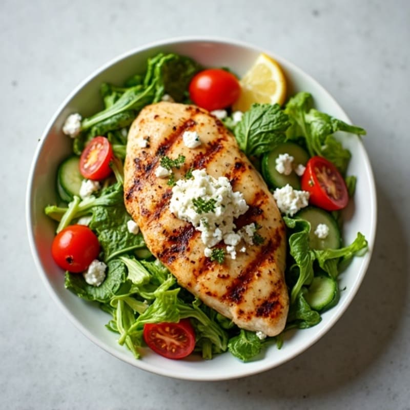 Herb-Marinated Chicken with Fresh Feta Salad