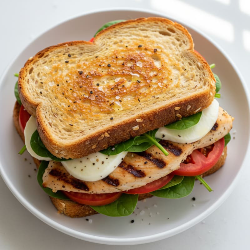 Golden Grilled Chicken Mozzarella Sandwich