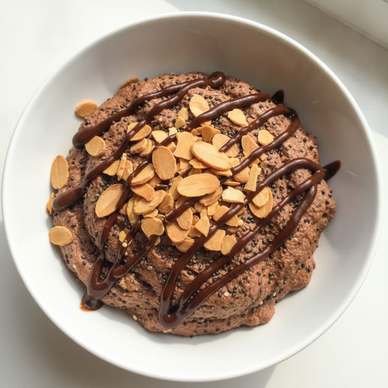 Silky Chocolate Protein Pudding with Almonds