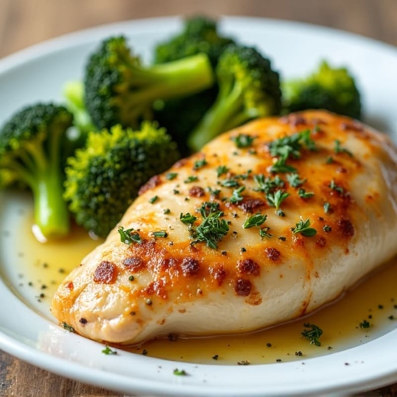 Lemon Herb Roasted Chicken with Crispy Broccoli