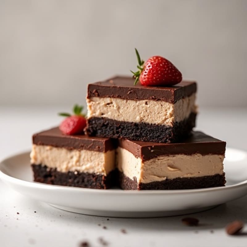 Protein-Rich Dark Chocolate Greek Yogurt Cheesecake Squares