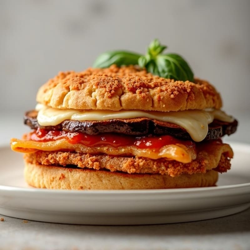 Crispy Baked Eggplant Parmesan Sandwich