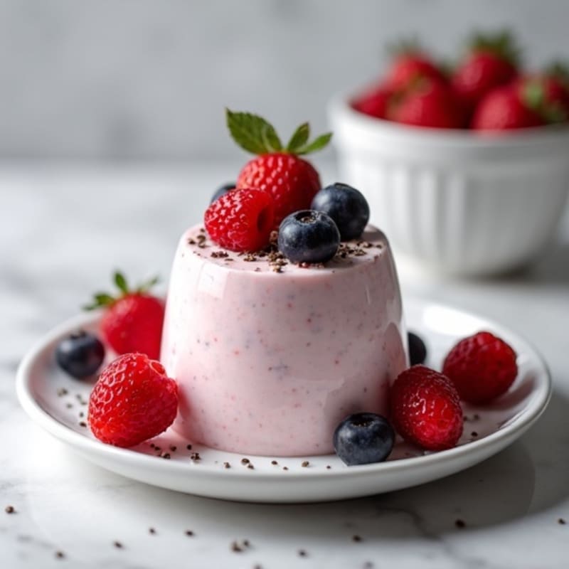 Greek Yogurt Protein Mousse with Mixed Berries