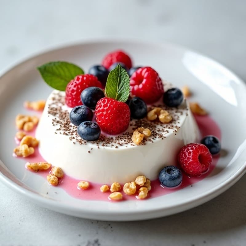Greek Yogurt Protein Mousse with Mixed Berries