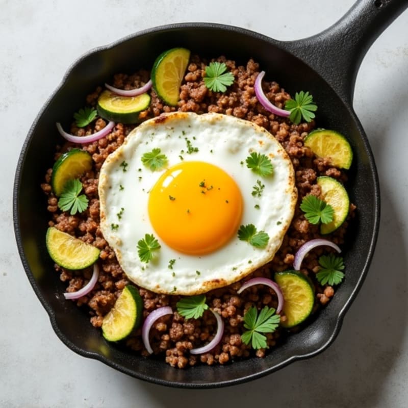 Savory Ground Beef and Zucchini Skillet