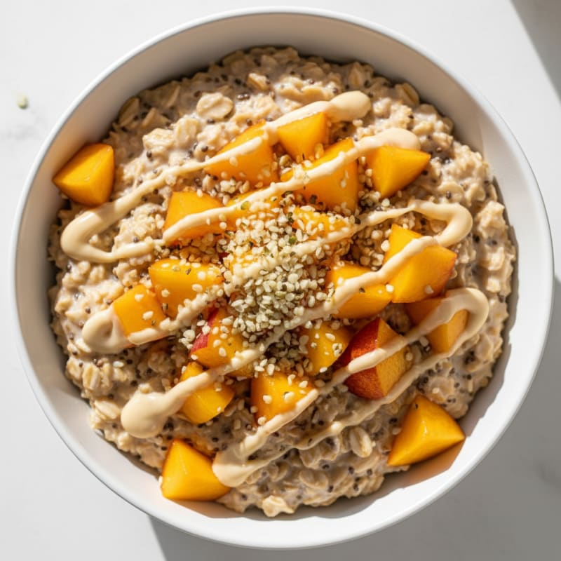 Protein-Packed Peach Overnight Oats