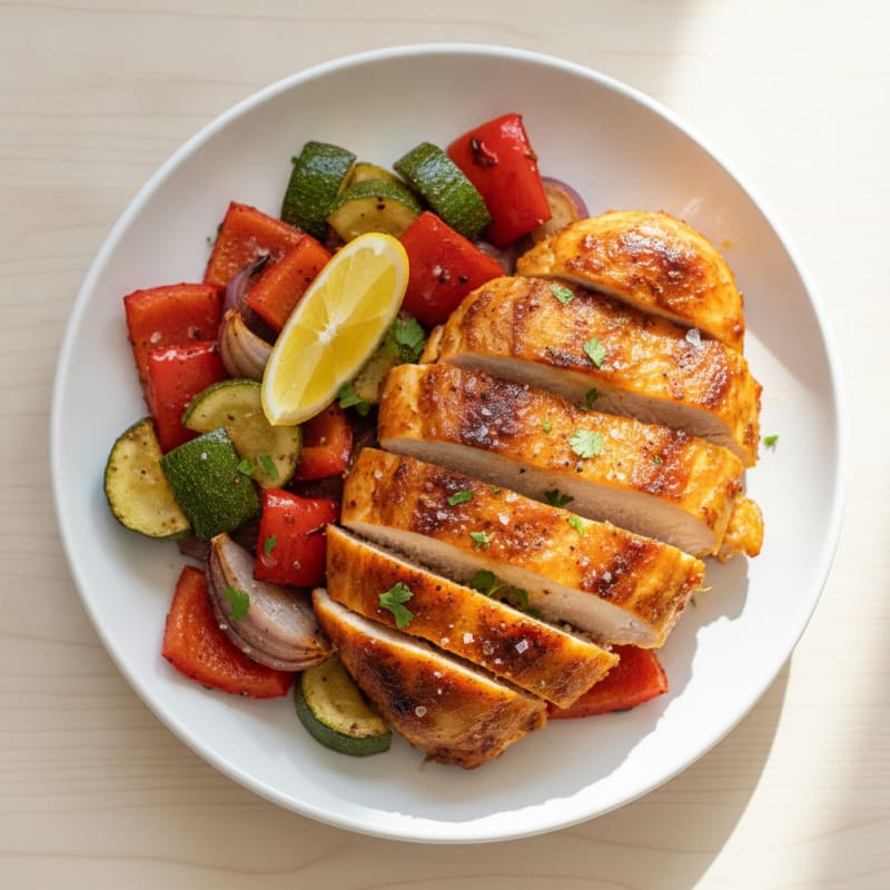 Spicy Harissa Chicken with Roasted Vegetables