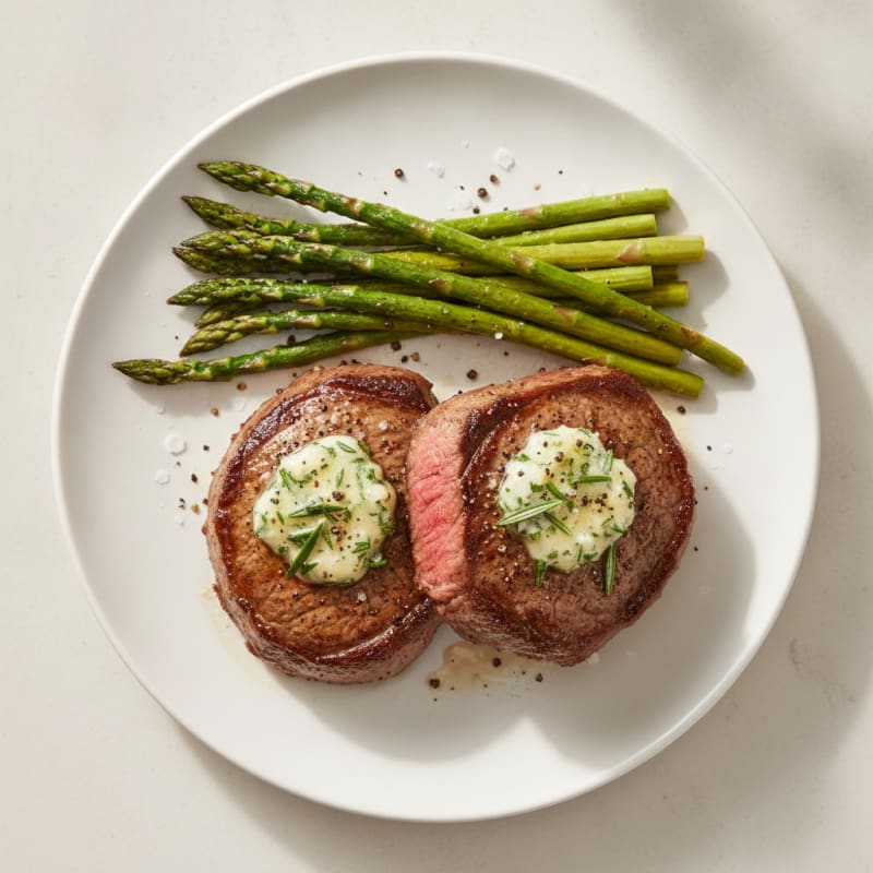 Pan-Seared Sirloin with Garlic-Herb Ghee