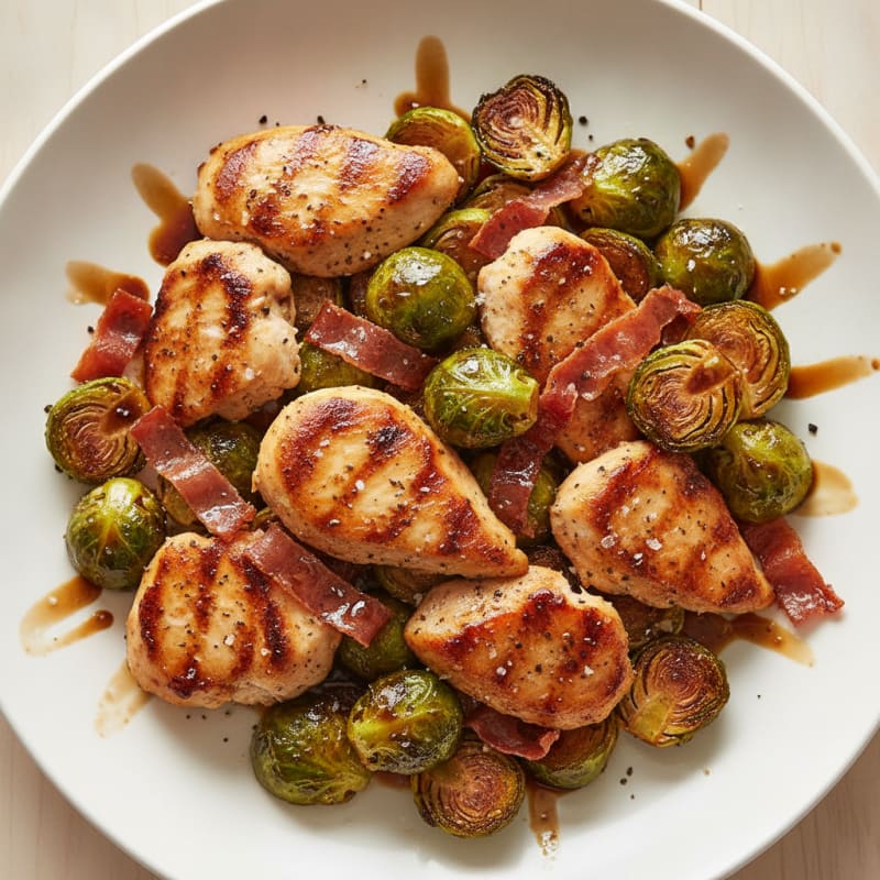 Balsamic-Glazed Brussels Sprouts with Prosciutto