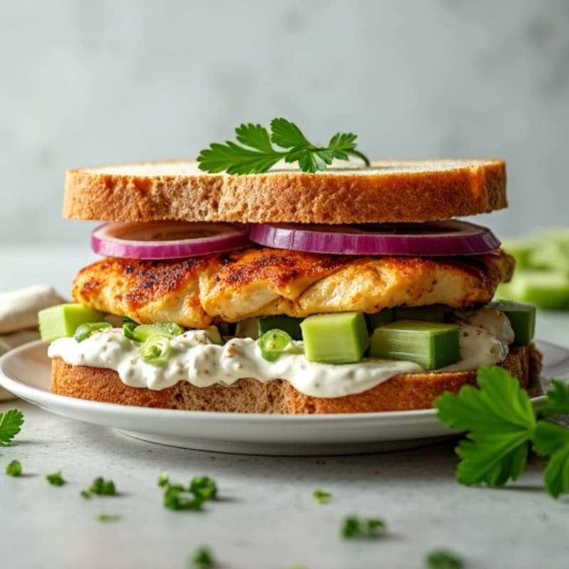 Herb-Roasted Chicken and Greek Yogurt Salad Sandwich