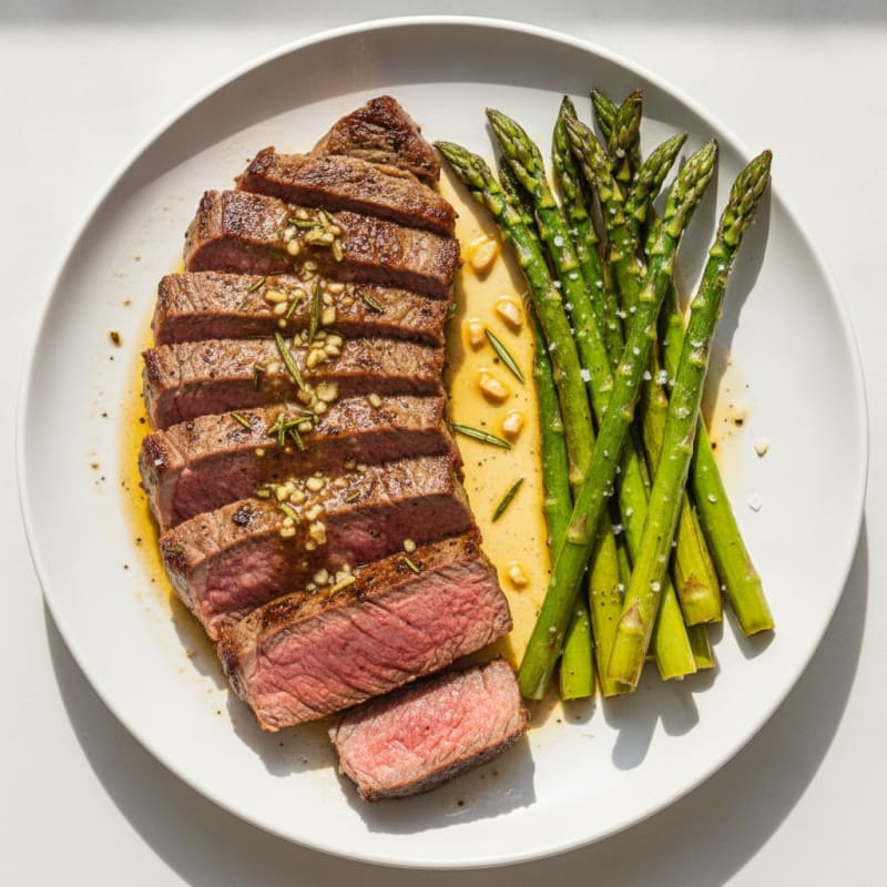 Garlic Herb Steak with Roasted Asparagus
