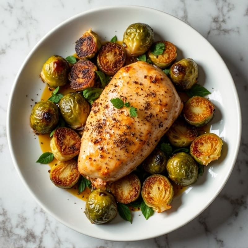 Sheet Pan Roasted Chicken and Crispy Brussels Sprouts