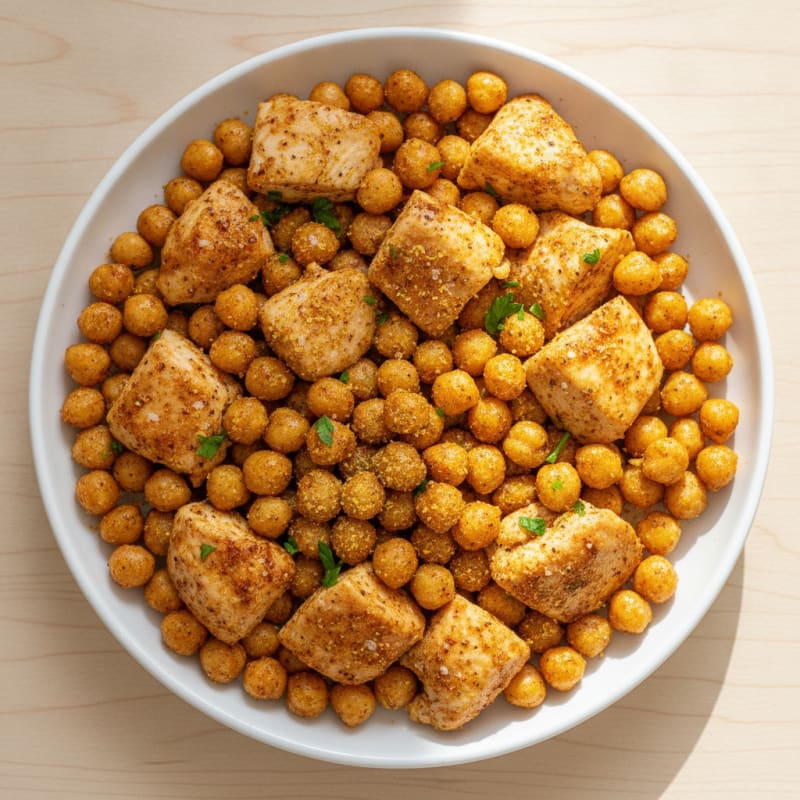 High-Protein Crispy Chickpea and Chicken Power Snack