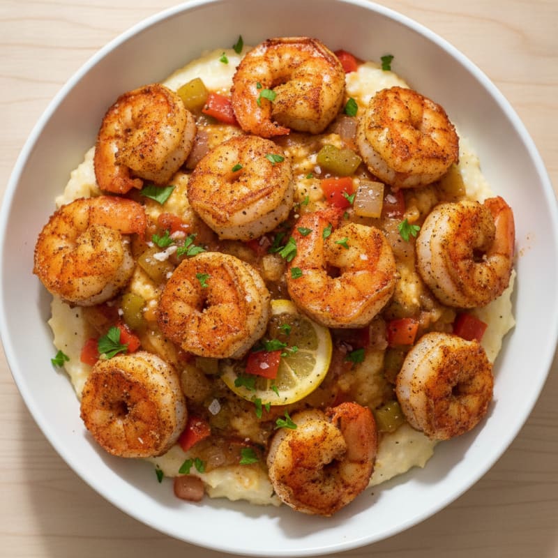 Cajun Shrimp with Creamy Grits