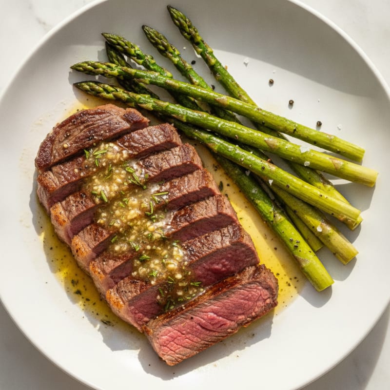 Pan-Seared Steak with Garlic Herb Butter