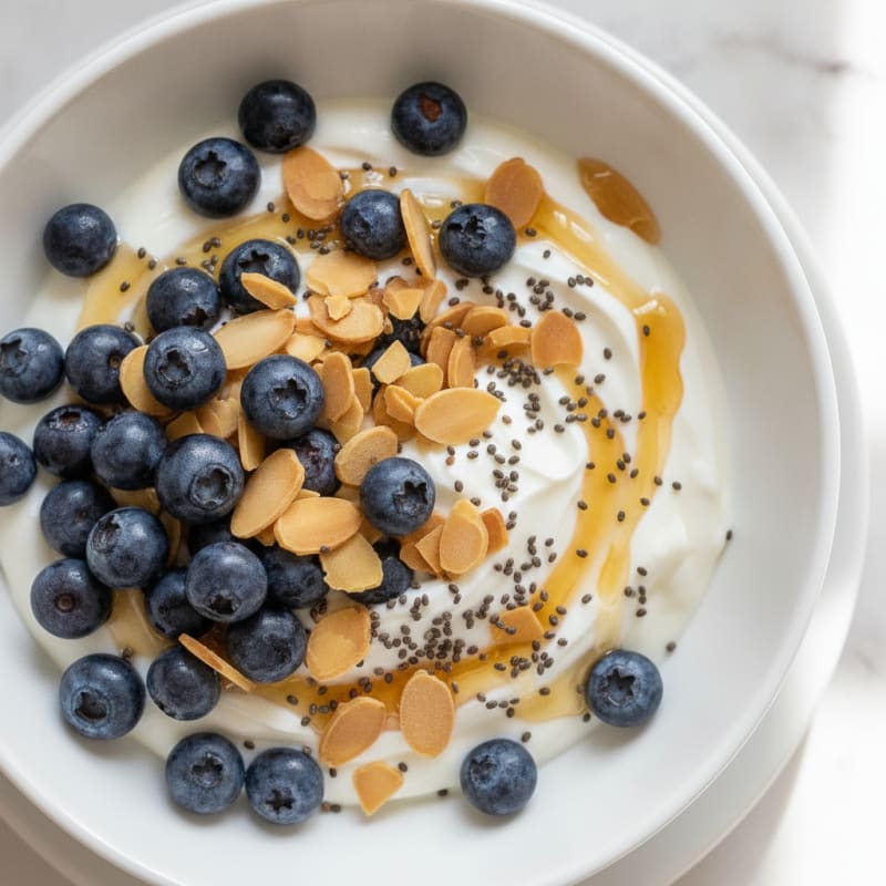 Creamy Greek Yogurt Protein Bowl with Berries and Almonds