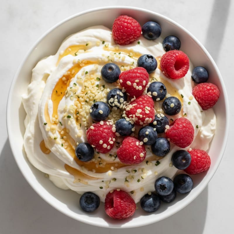 Greek Yogurt Protein Mousse with Fresh Berries