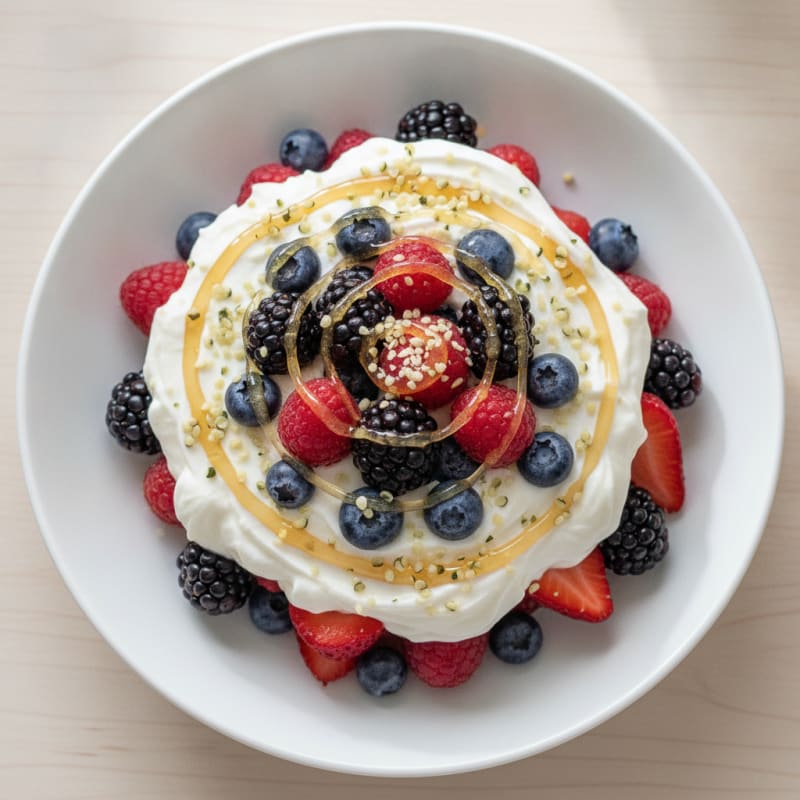 Greek Yogurt Protein Parfait with Mixed Berries