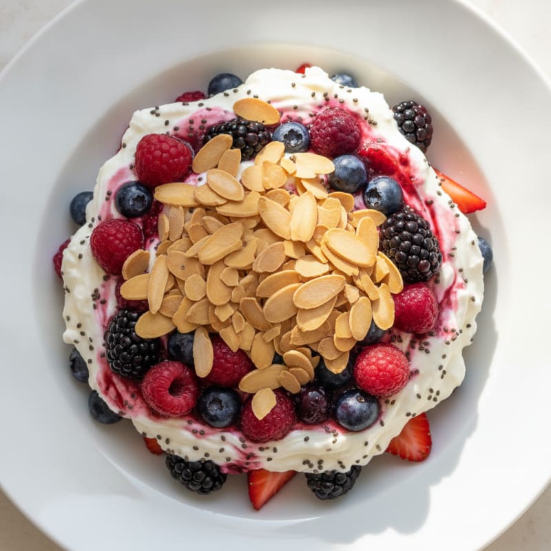 Greek Yogurt Protein Parfait with Mixed Berries