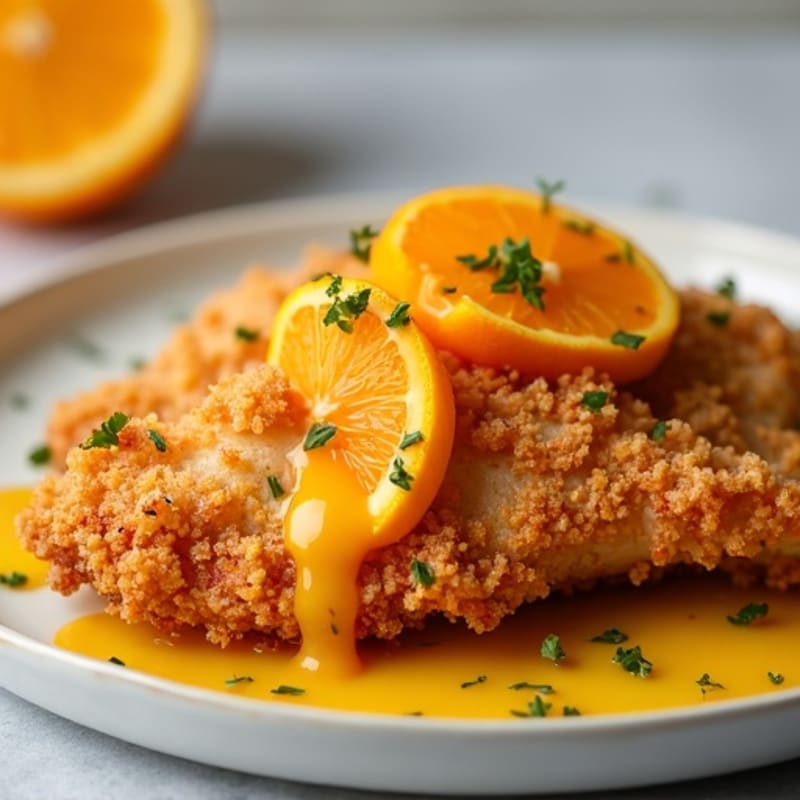 Crispy Air-Fried Chicken with Zesty Orange Sauce