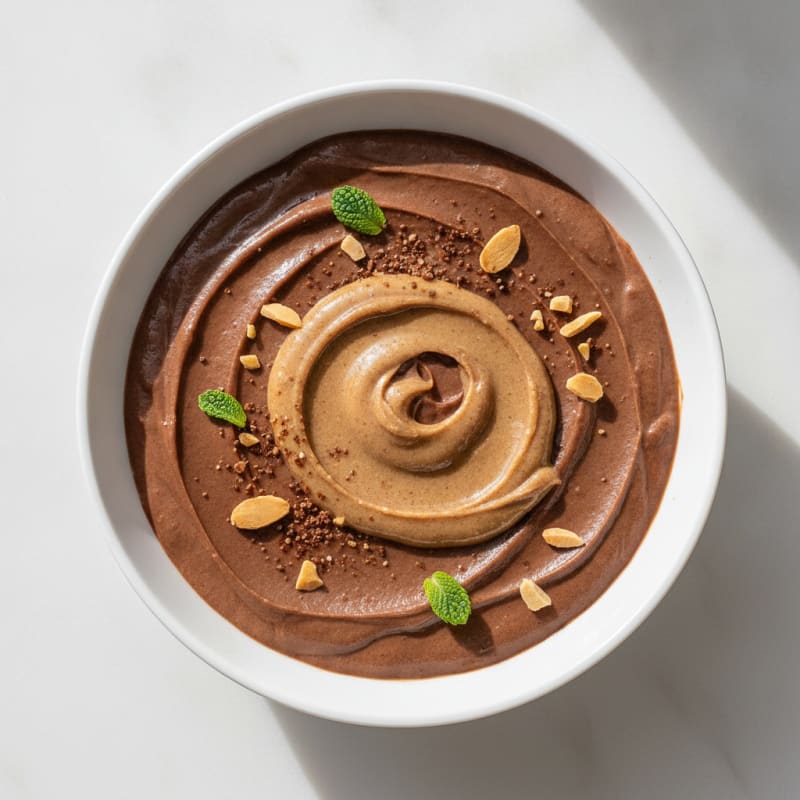 Creamy Chocolate Protein Pudding with Almond Butter