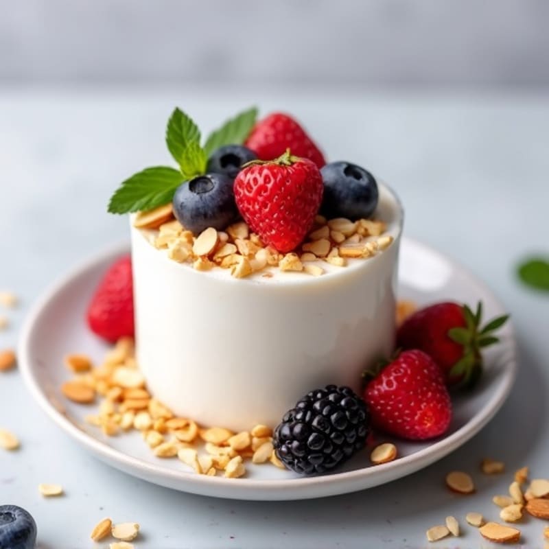 Greek Yogurt Protein Mousse with Mixed Berries