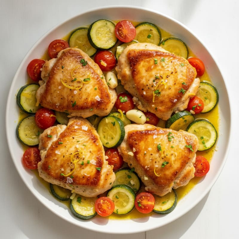 Lemon-Herb Chicken Thighs Skillet
