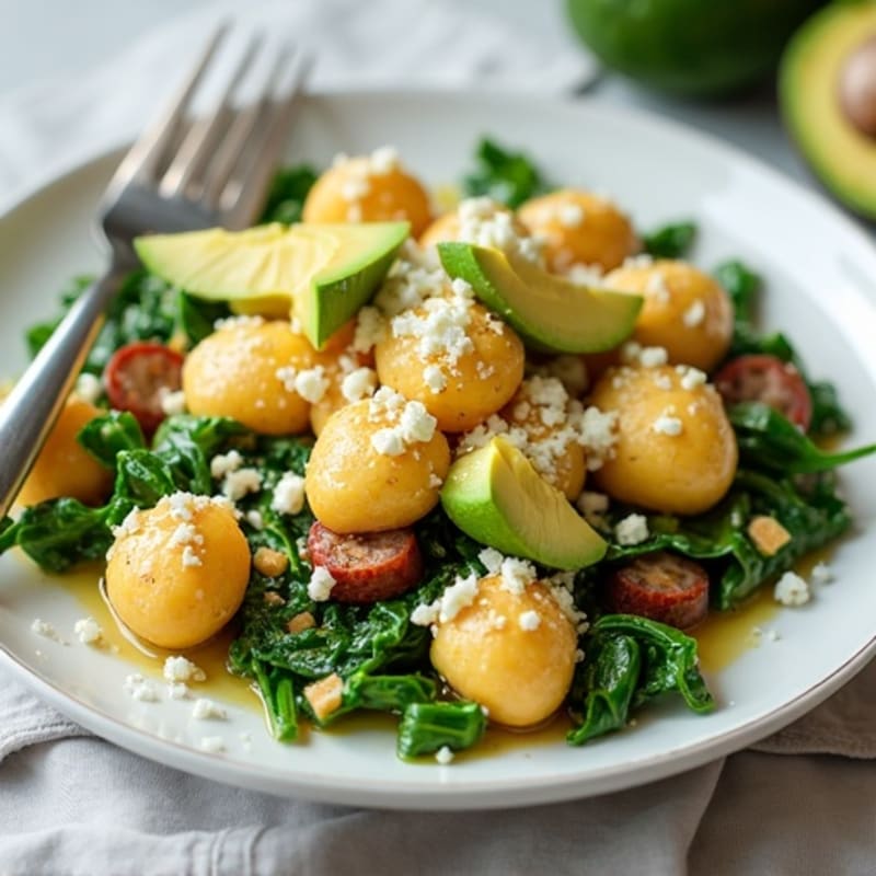 Egg White and Turkey Sausage Scramble with Spinach and Feta