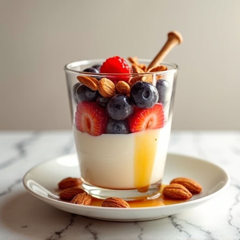 Crunchy Greek Yogurt Parfait with Honey-Roasted Almonds