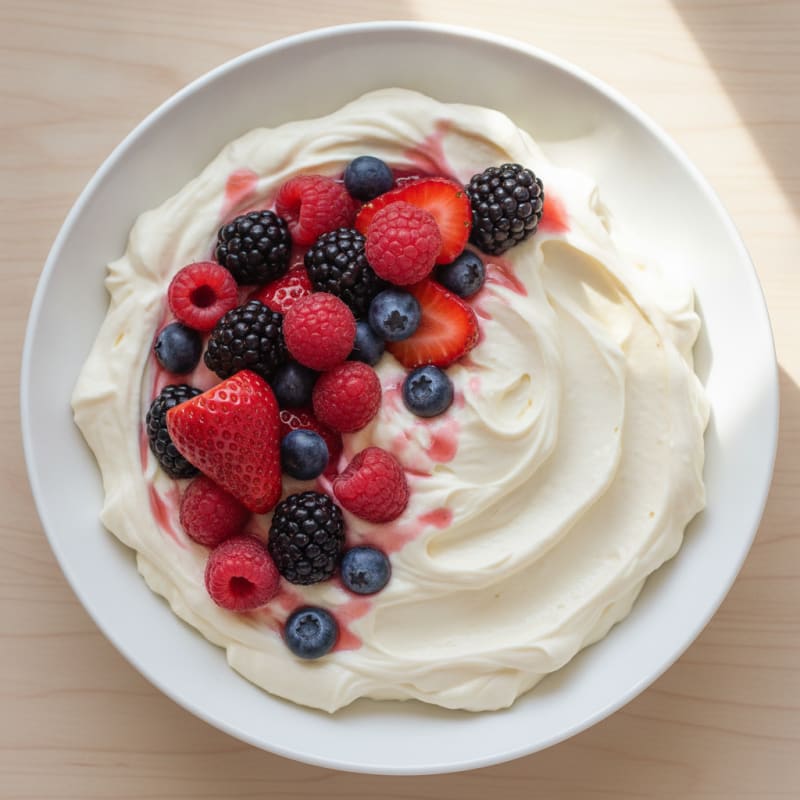 Silky Protein Yogurt Bowl with Mixed Berries