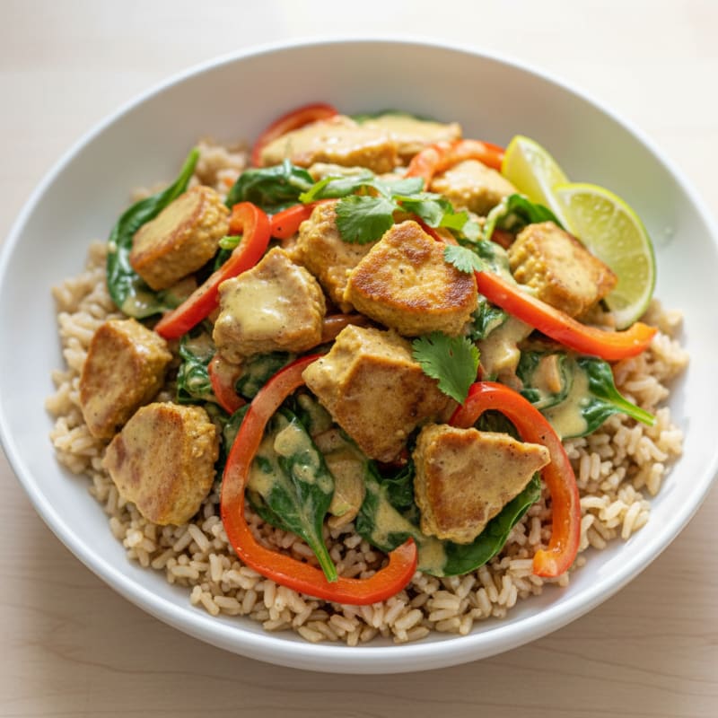 Tender Coconut Curry Seitan Bowl