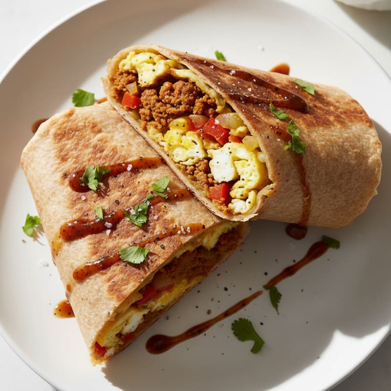 Crispy Chorizo and Egg Breakfast Burrito