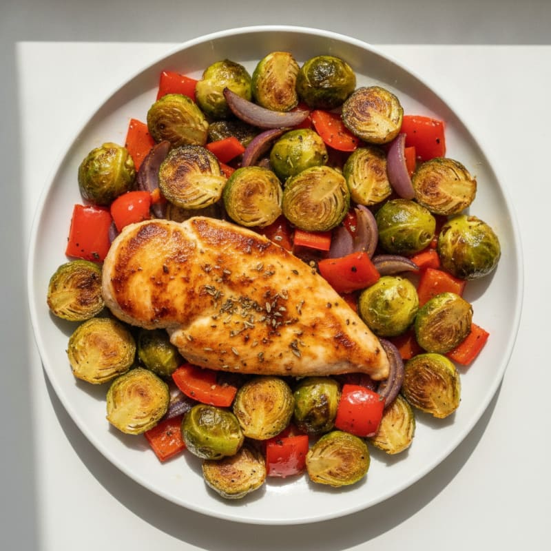 Pan-Seared Chicken with Roasted Vegetables