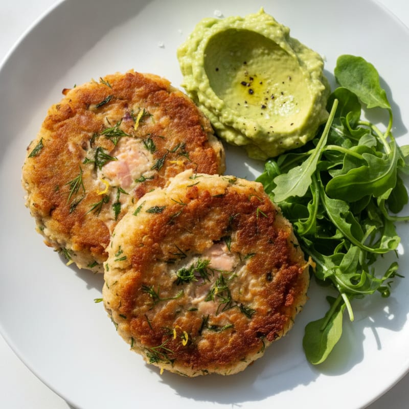 Flaked Salmon Lemon-Dill Patties