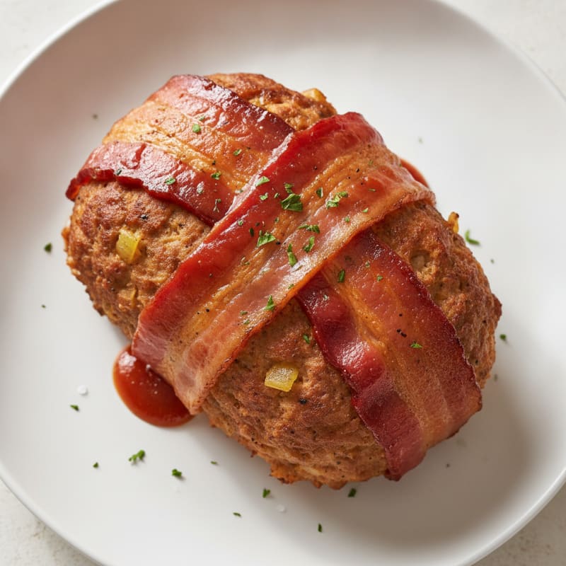 BBQ Bacon-Wrapped Meatloaf with Glaze
